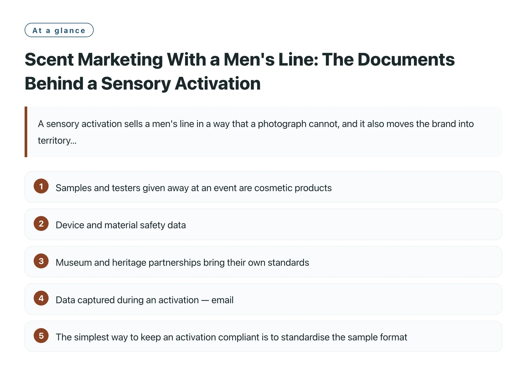 Scent Marketing With a Men's Line: The Documents Behind a Sensory Activation——全文要点速览